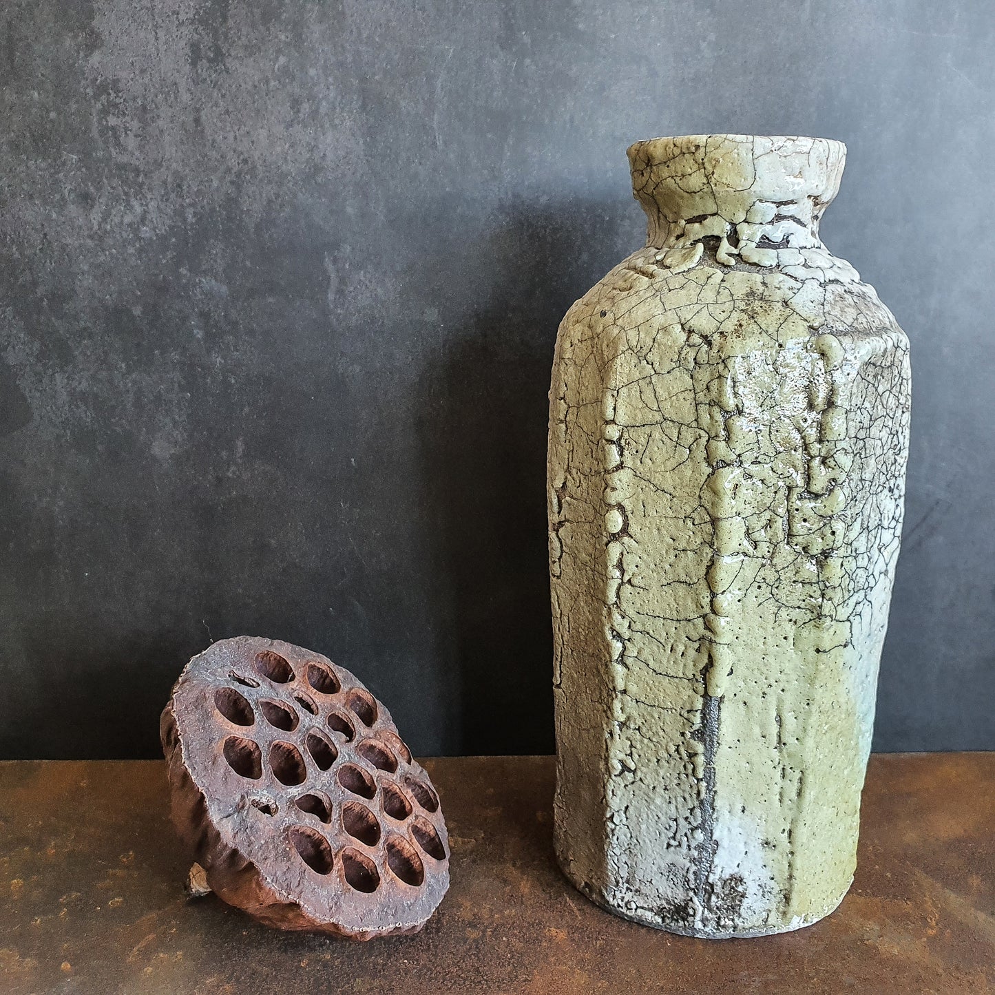 White Raku Bottle