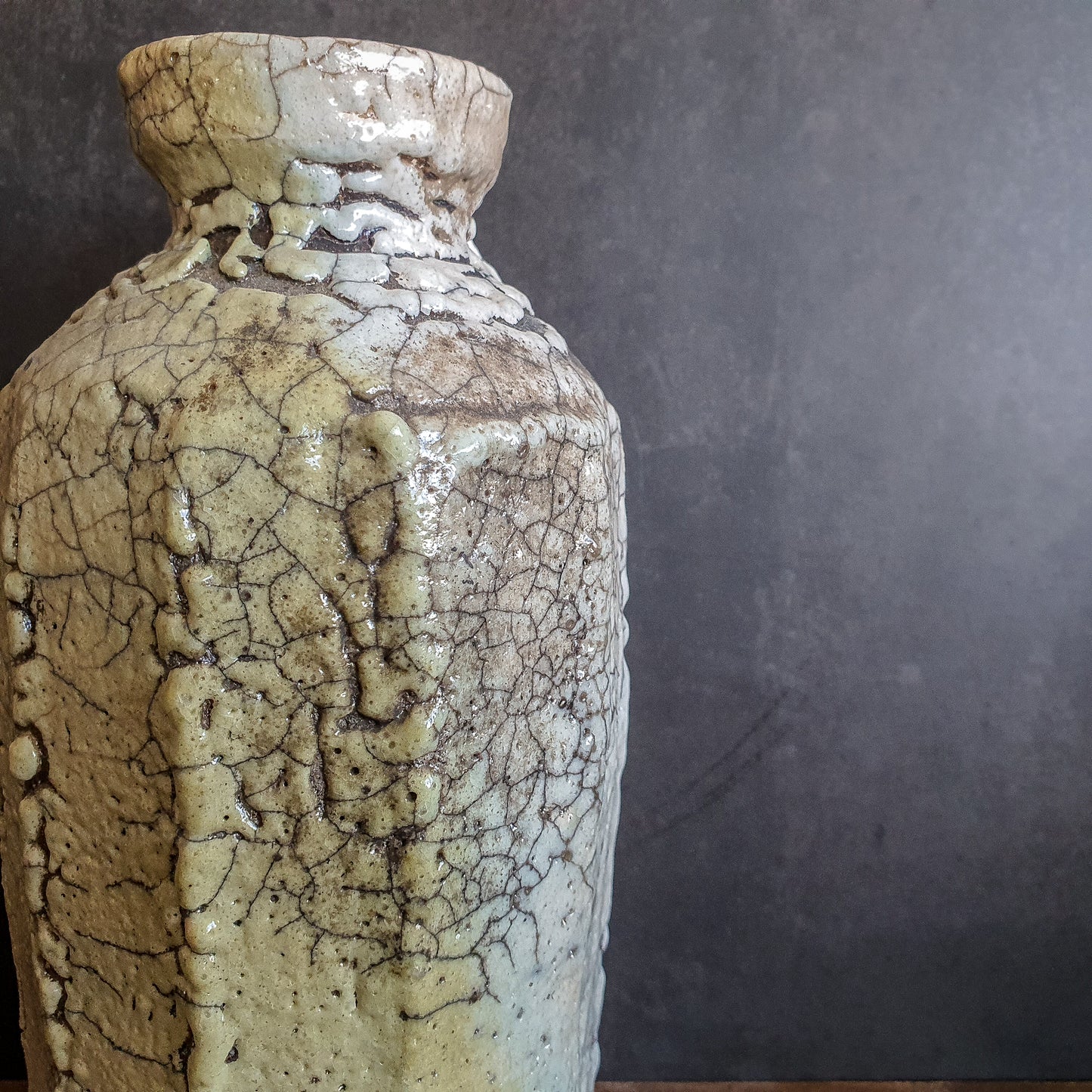 White Raku Bottle